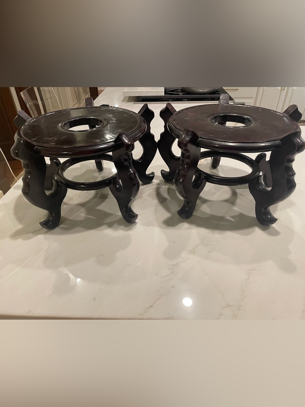 2 Vintage Chinese Rosewood  Plant Stands. Very Rare